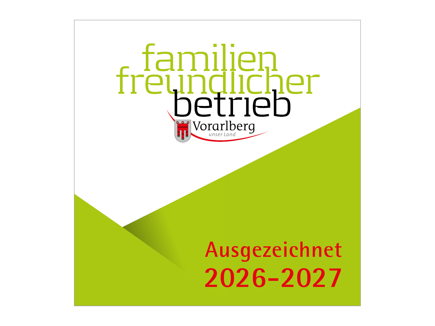 Schriftzug familienfreundlicher Betrieb in grün